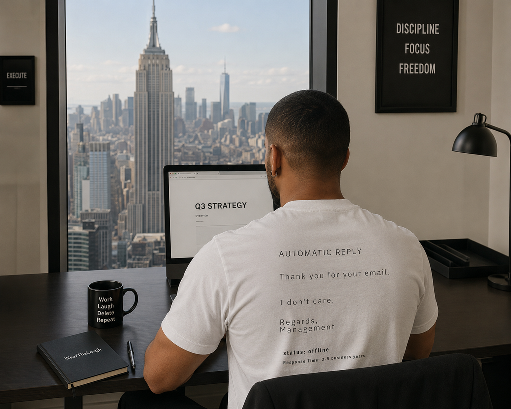 T-Shirt — "Automatic Reply: Thank you for your email. I don't care." Minimal Graphic Tee