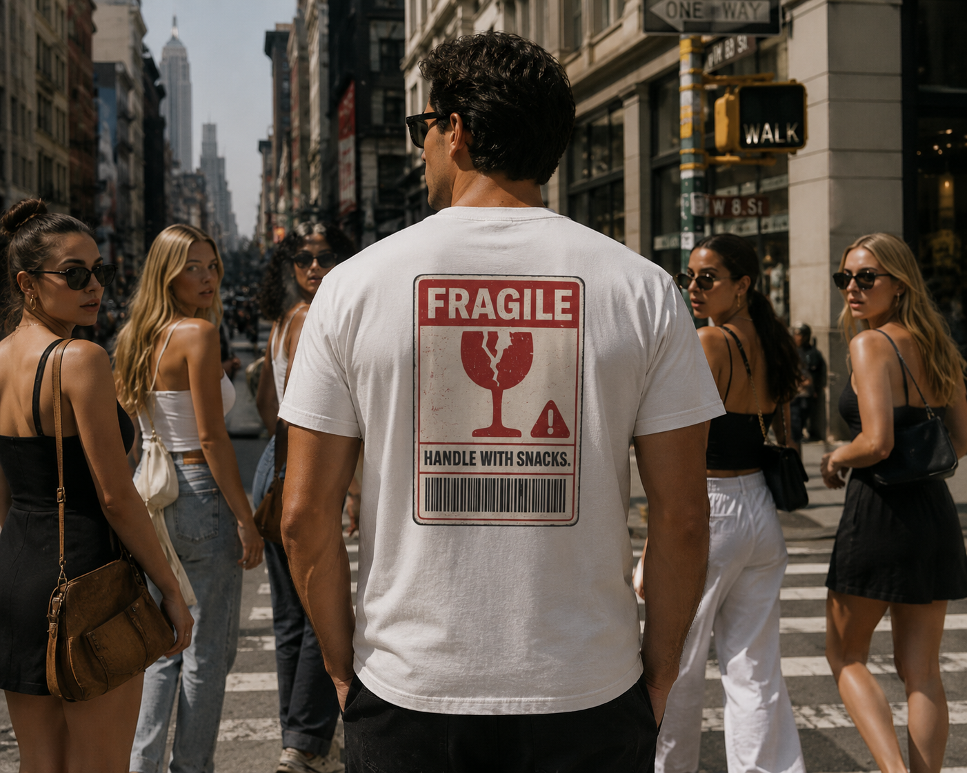 T-Shirt — "Fragile: Handle With Snacks" Graphic Tee